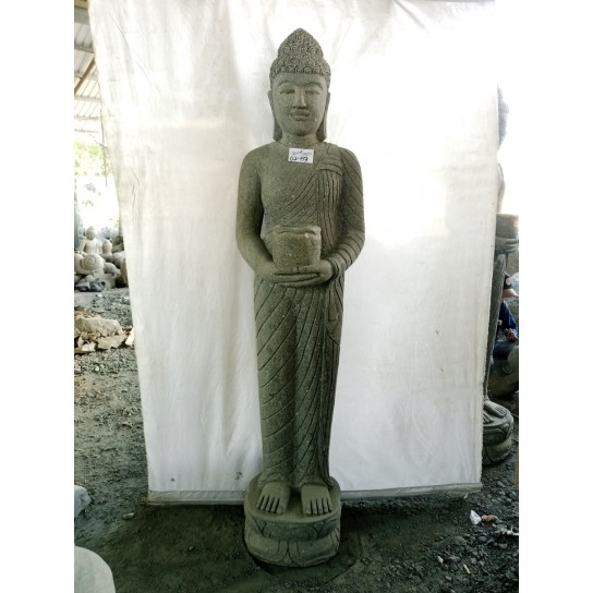 Estatua de jardín de piedra buda de pie ofrenda 2 m