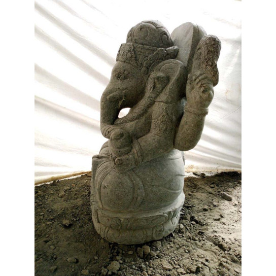 Estatua de jardín de piedra ganesh exterior 100 cm