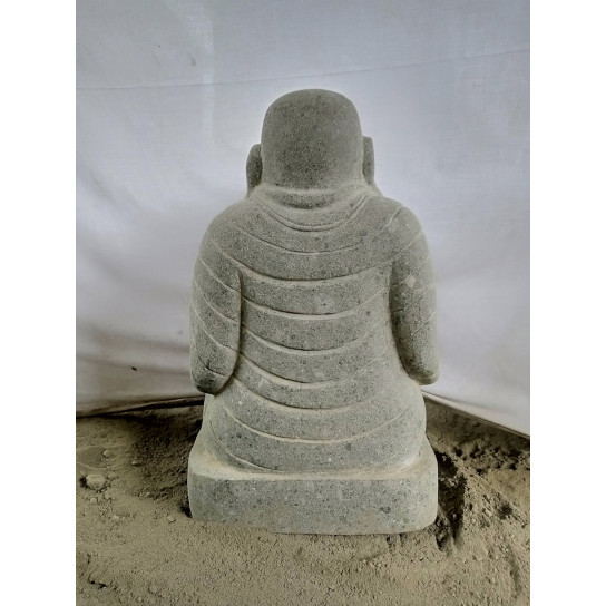 Estatua de jardín de piedra happy bouddha 60 cm