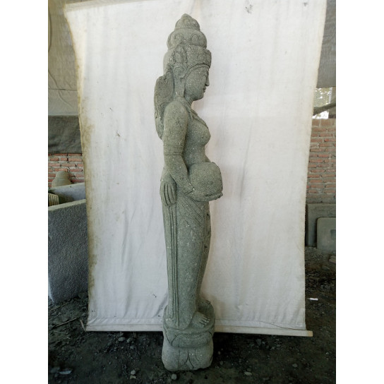Estatua de jardín de piedra natural diosa dewi de 2 m