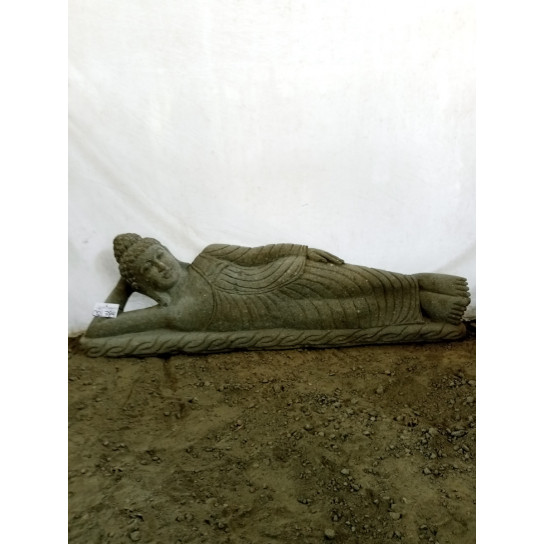 Estatua de jardín de piedra volcánica buda tumbado 150 cm