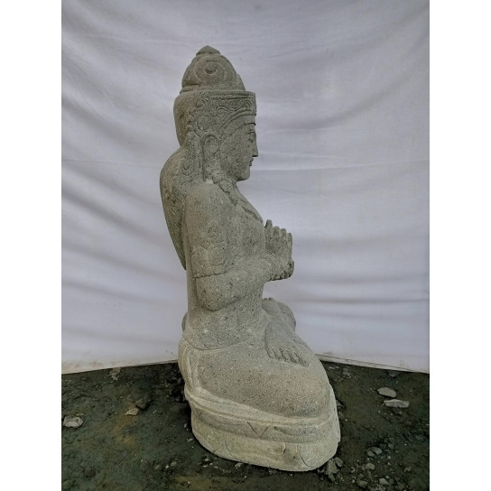 Estatua de jardín de piedra volcánica diosa balinesa 1 m