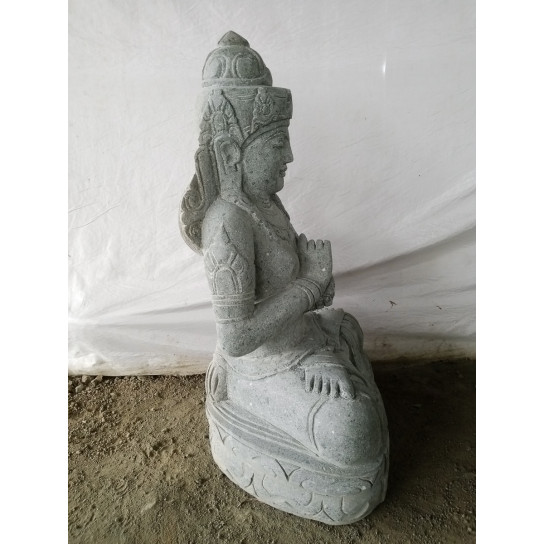 Estatua de jardín de piedra volcánica diosa balinesa 1 m