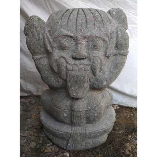Estatua de jardín de piedra volcánica ganesh 50 cm