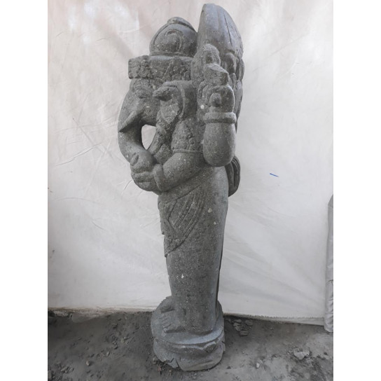 Estatua de jardín de piedra volcánica ganesh de pie 100 cm