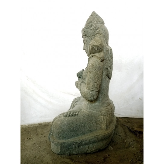 Estatua de jardín diosa dewi sri de piedra volcánica 100 cm