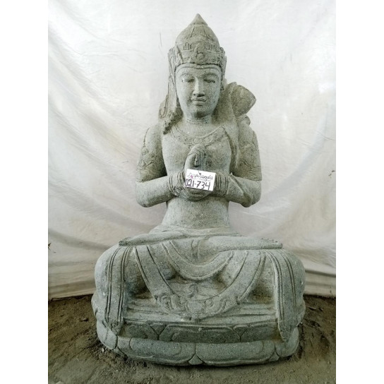 Estatua de jardín diosa dewi sri de piedra volcánica 100 cm