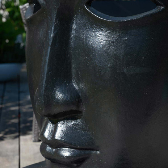 Estatua de jardin diseño cara negro 120cm