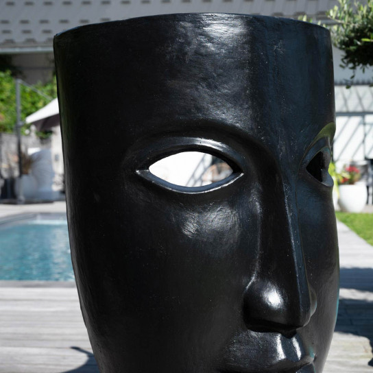 Estatua de jardin diseño cara negro 120cm