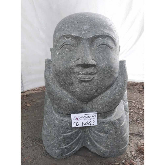 Estatua de jardín monje tumbado de piedra 1m