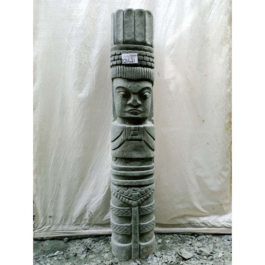 Estatua de jardín tiki inka de piedra volcánica zen 150cm
