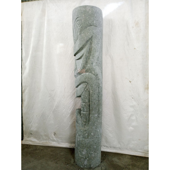 Estatua de jardín tótem tiki de piedra volcánica zen 150cm
