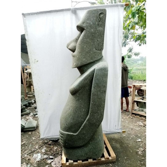 Estatua de jardín zen moai de isla de pascua en piedra natural 200 cm