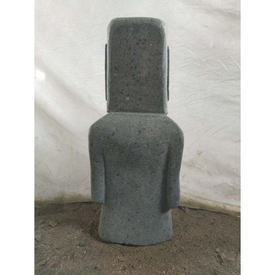 Estatua de jardín moaï de pie en piedra zen 50 cm