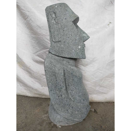 Estatua de jardín zen moaï de pie en piedra 50 cm