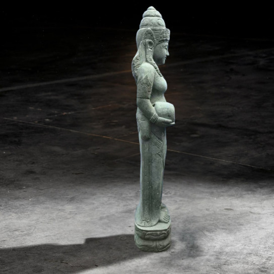 Estatua de jarra de agua de diosa dewi de piedra volcánica de 2 m