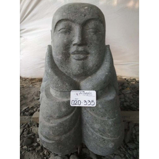 Estatua de monje shaolín de piedra natural jardín zen 1 m