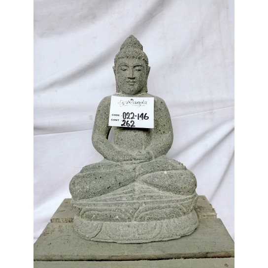 Estatua de piedra de buda en posición meditacion jardín 50 cm