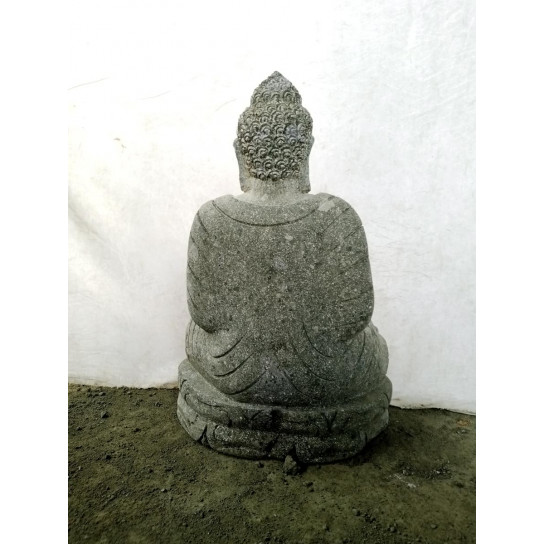 Estatua de piedra de buda en posición meditacion jardín 60 cm