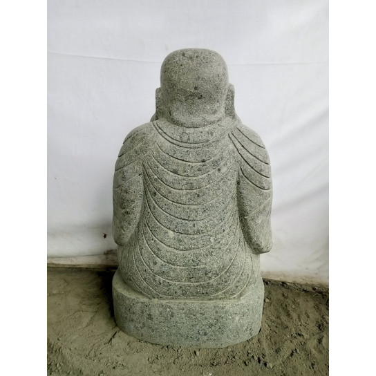 Estatua de piedra de lava buda feliz 60 cm