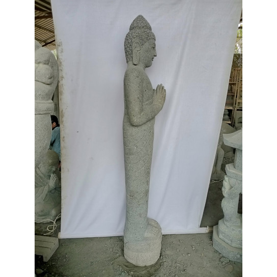 Estatua de piedra natural buda de pie rezo 2 m