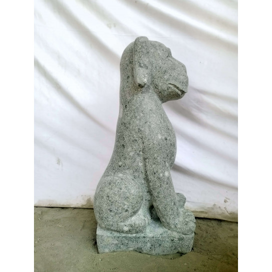 Estatua de piedra perro sentado 60 cm