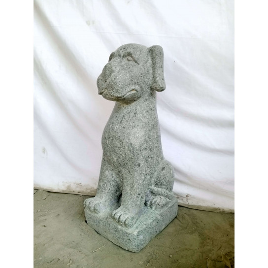 Estatua de piedra perro sentado 60 cm