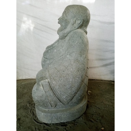Estatua de piedra volcánica buda feliz 105 cm