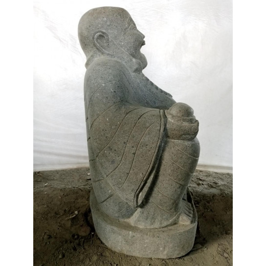 Estatua de piedra volcánica buda feliz 105 cm