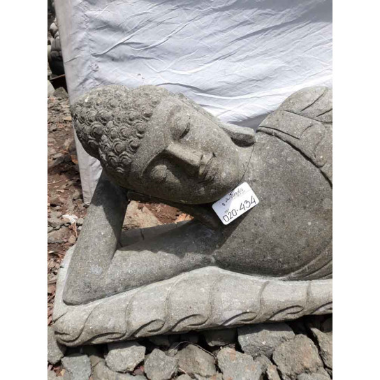 Estatua de piedra volcánica buda tumbado de jardín 2 m