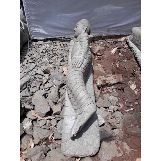 Estatua de piedra volcánica buda tumbado de jardín 2 m