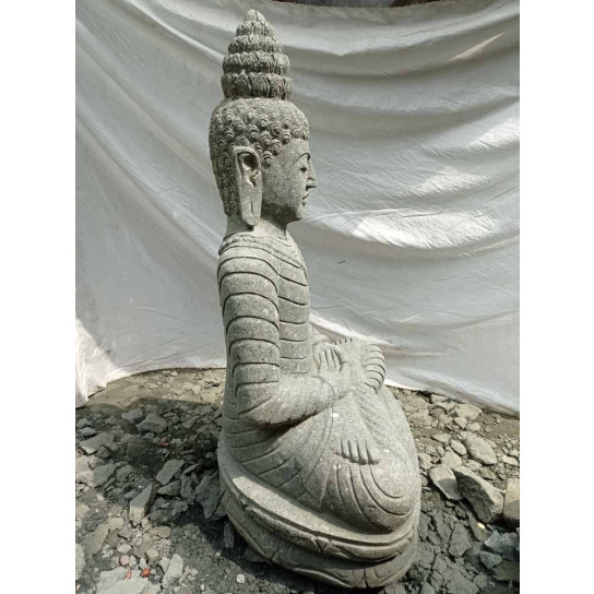 Estatua de piedra volcánica collar decoración zen de jardín 1,20 m