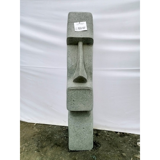Estatua de piedra volcánica de moái rostro alargado 120 cm