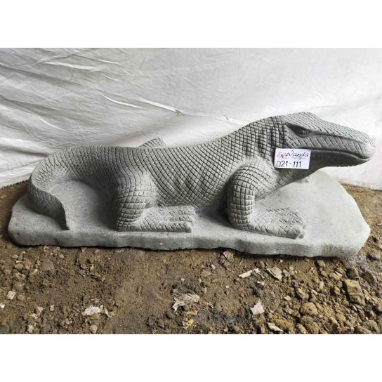 Estatua de piedra volcánica del dragón de komodo 100 cm