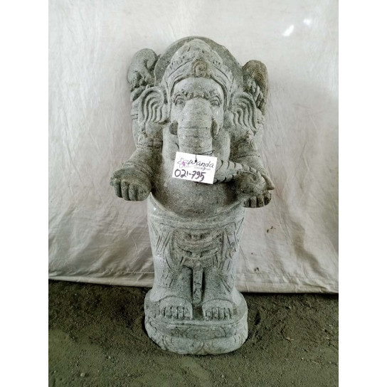 Estatua de piedra volcánica ganesh de pie hinduismo 80 cm