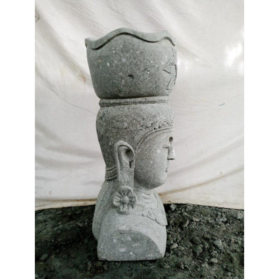 Estatua diosa balinesa de piedra decoración zen 80 cm