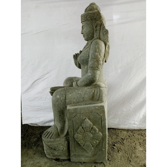 Estatua diosa balinesa sentada de piedra natural 100 cm