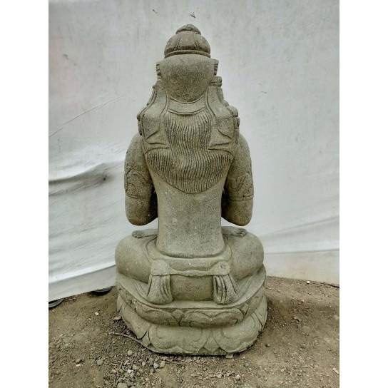 Estatua diosa balinesa sentada flor jardín zen 120 cm