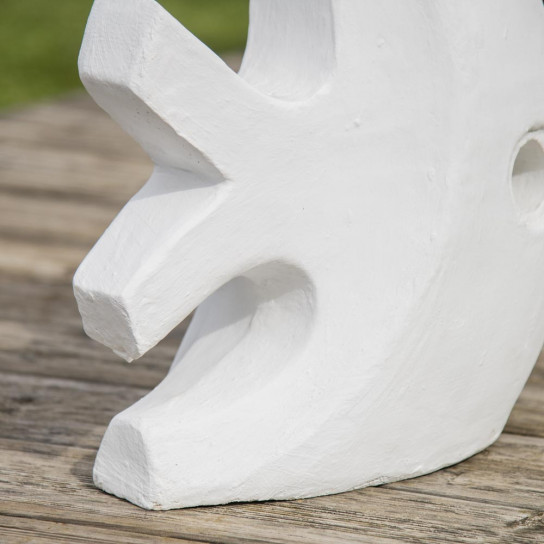 Estatua diseño de jardín pez modelo pequeño blanco 50 cm