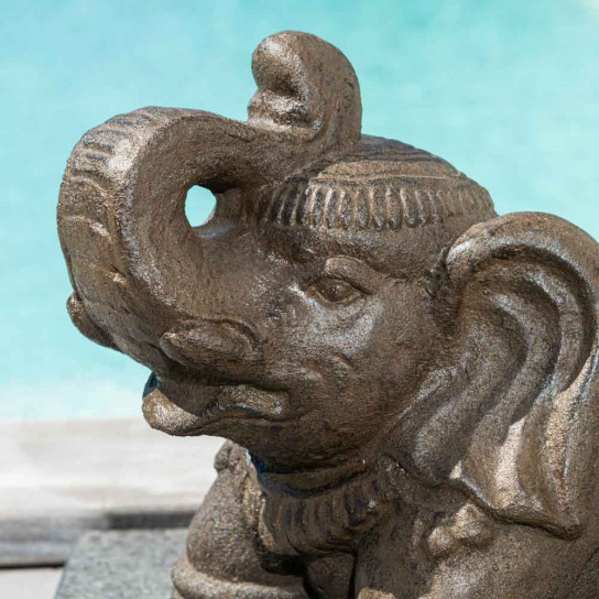 Estatua elefante sentado 40 cm marrón envejecido