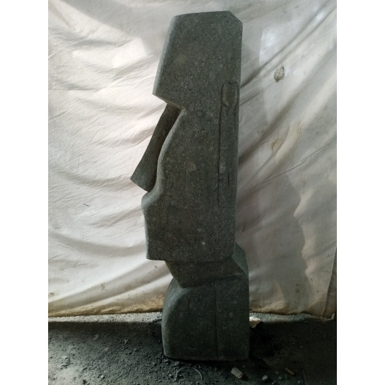 Estatua en piedra natural moaï de pie 120 cm
