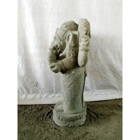 Estatua escultura de piedra natural ganesh de pie 60 cm jardín exterior