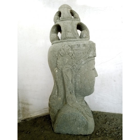 Estatua exterior busto diosa balinesa de piedra volcánica 120 cm