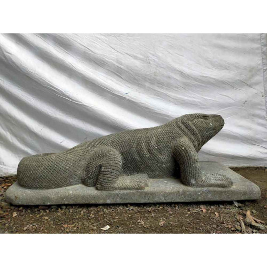 Estatua exterior de piedra dragón del komodo 120 cm