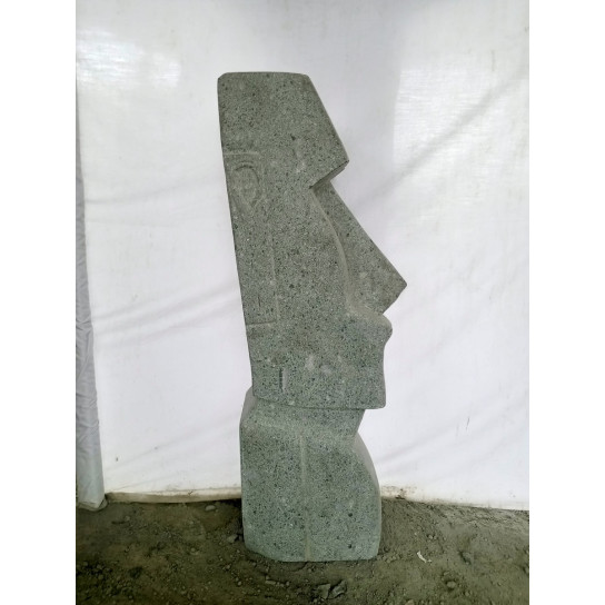 Estatua exterior isla de pascua moái de piedra natural 100 cm