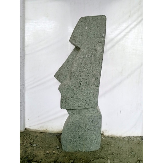 Estatua exterior isla de pascua moái de piedra natural 100 cm