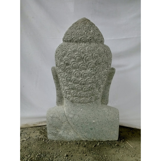 Estatua exterior zen busto de buda de piedra volcánica 70 cm