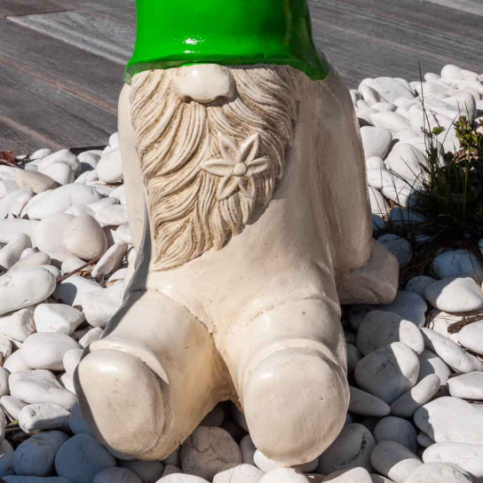 Estatua gnome sentado decorativo de jardín 50cm verde