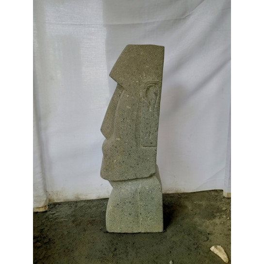 Estatua isla de pascua moái de piedra natural 60 cm