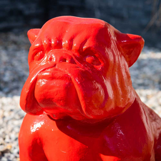 Estatua jardín bulldog roja 40cm